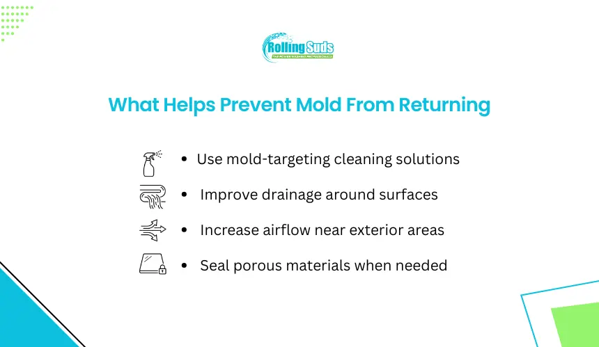 Infographic shows ways to prevent mold from returning after cleaning