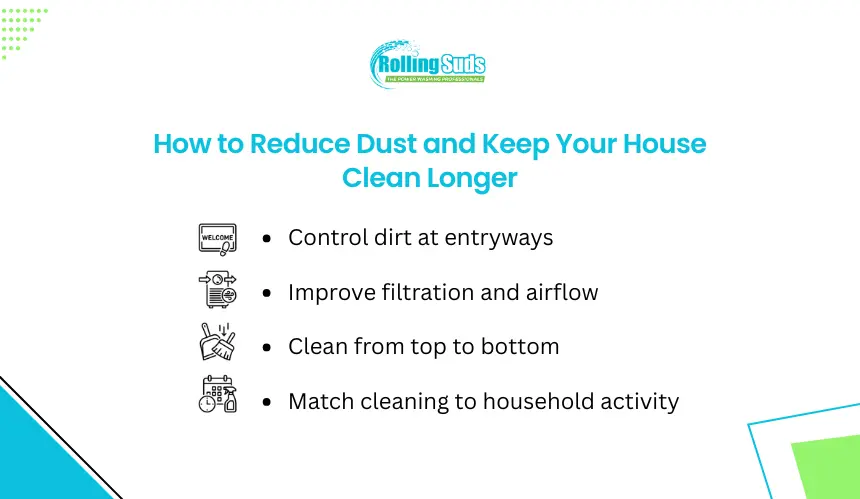 Infographic shows ways to reduce dust and keep your home clean longer